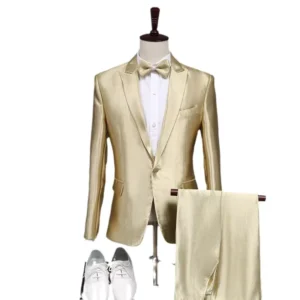 Gold Suit Is Suitable for the Host to Take Pictures Chorus Costumes Suits