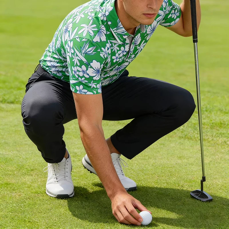 Golf Men's Custom Printed Polo Shirt Short Sleeve Moisture wicking and Sweat absorbing Outdoor Sports T shirt