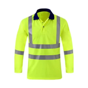 Good Quality Custom Printing Logo Long Sleeve Hi Vis Polo Shirt Reflective Men’s Work Wear Uniform Polo shirt Top