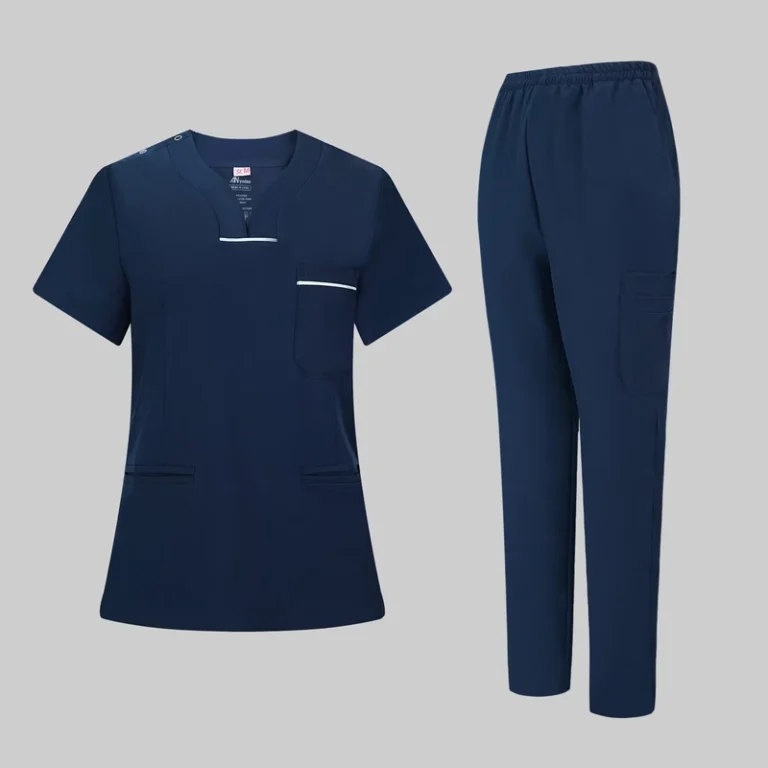 Goose-Neck-Brushed-Cotton-Polyester-Medical-Uniform-for-Nurses