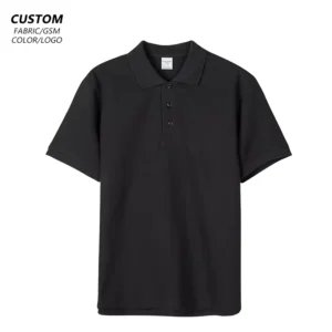 Gray Cotton Men’s Polo Shirt Logo Uniform Oversized T-Shirt