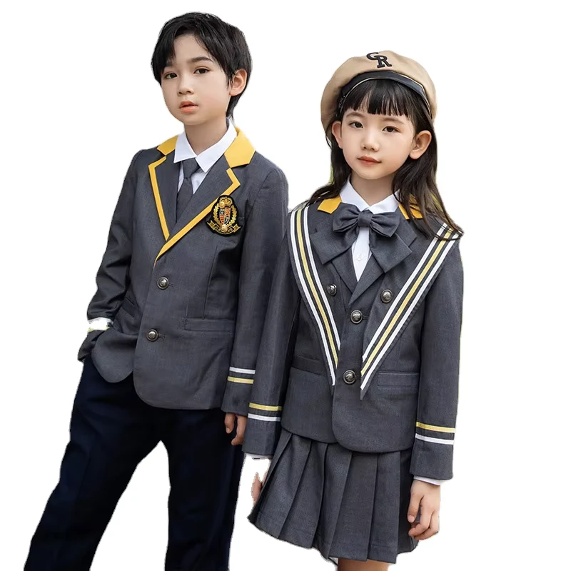Gray Formal School Uniform for Girls and Boys