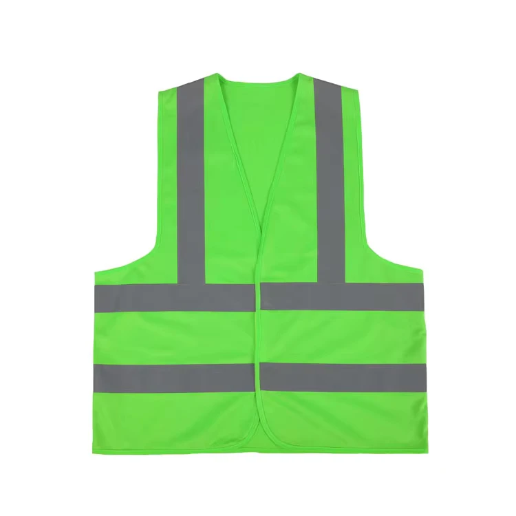 Green Hi Vis Construction Safety Vest with Breathable Reflective Polyester Fabric