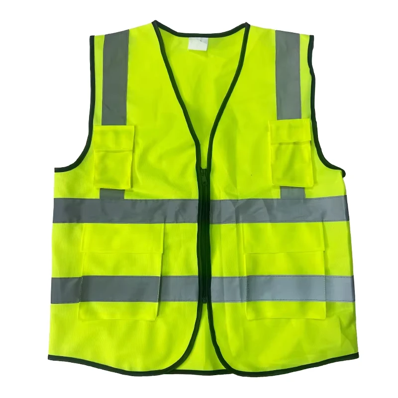 Green Hi Vis Reflective Construction Security Work Safety Vest