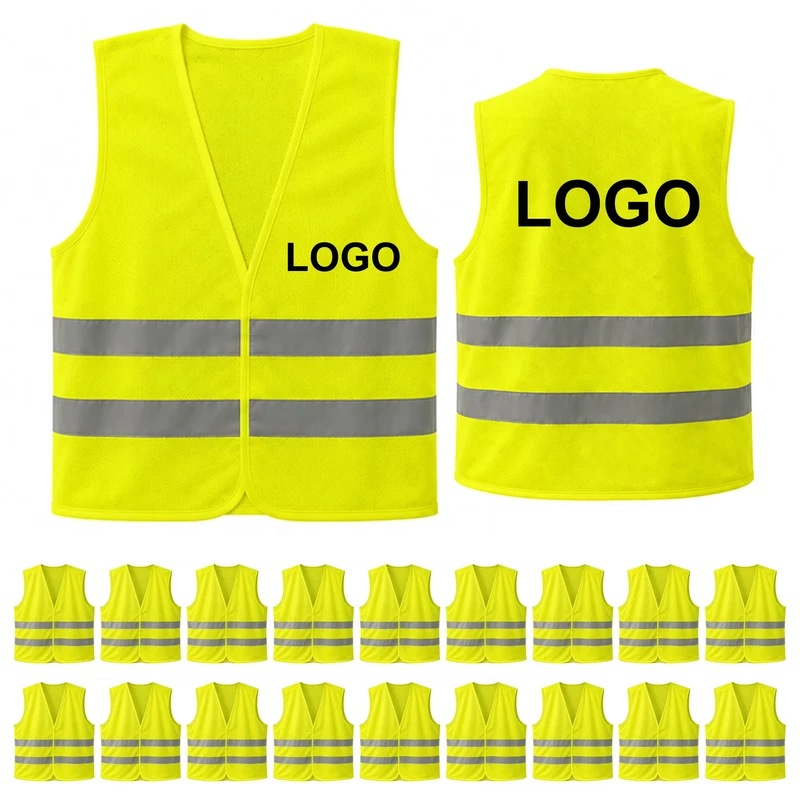Green High-Visibility Mesh Safety Vest for Men and Security Workwear