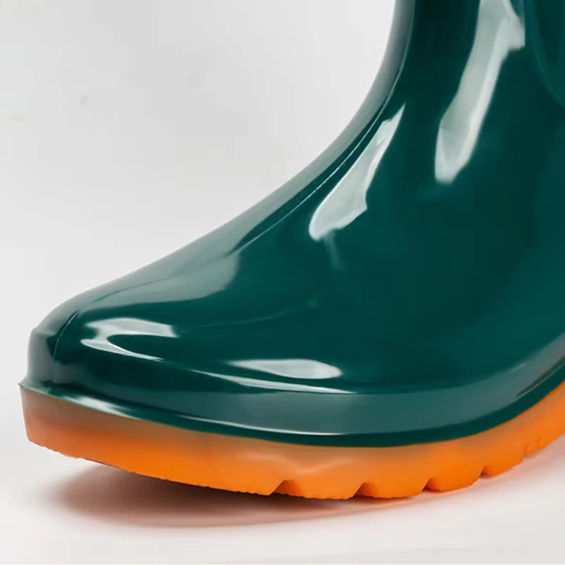 Green Imitation Ox-Tendon Sole Composite Toe Waterproof Breathable Warm Industrial Rain Boots