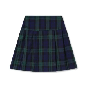 Green Plaid School Uniform Skort Dress Children’s Winter Checkered Polyester Pleated Skirt for Kids