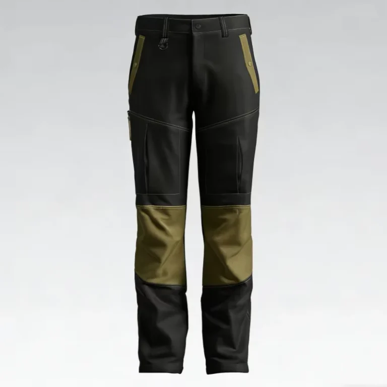 Green-and-Black-Lightweight-Holster-Pocket-Cargo-Work-Pants-Mens-Durable-Safety-Multi-Pocket-Working-Trousers-for-Industrial-Use