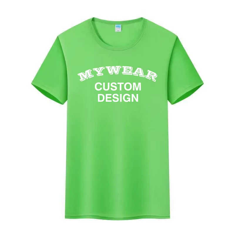 Green t Shirt Oem Branded Uniform Clothes Mens T shirts Unisex Tee Custom Printing Design Factory Mywear