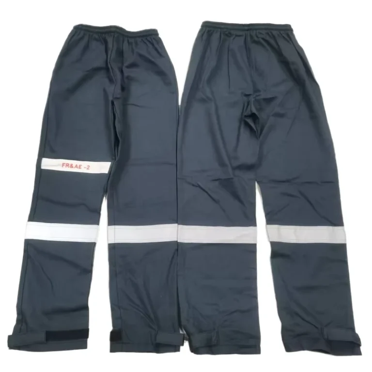 Grey-FR-Work-Trousers-Flame-Retardant-Dust-proof-Elastic-Waist-Breathable-Waterproof-Fluorescent-Cotton-Overalls-Customizable