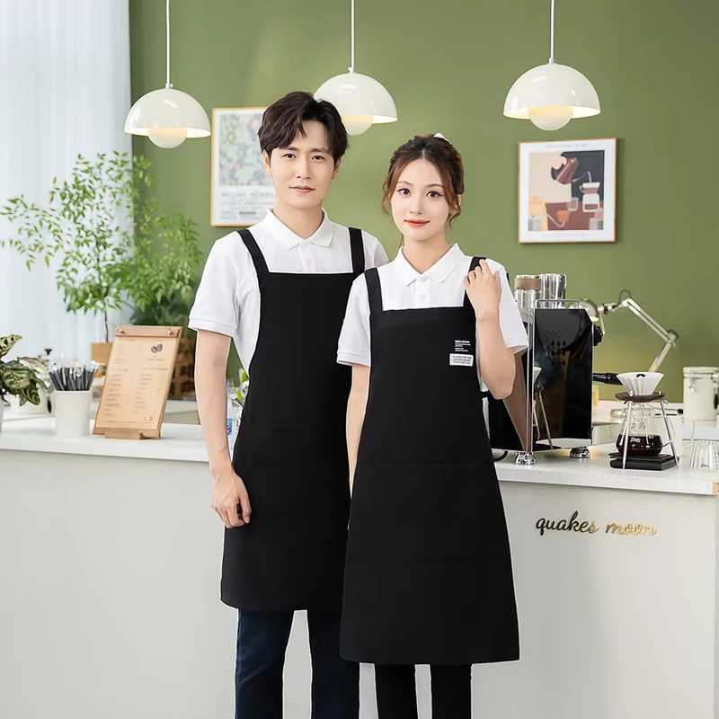 H-Shaped Shoulder Apron Polyester for Chefs Hairdressers Gardeners Customizable Waterproof Fabric