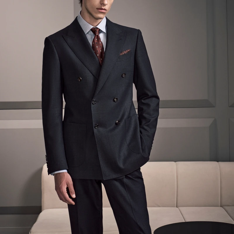 HARCHOY Hot Selling Slim Fit Men Suit Plaid blazer 2 Piece Custom Mens Suit Business Wedding Suits Formal Attire Commute Office