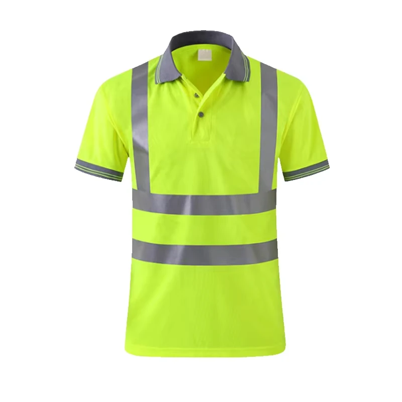 HCLITE Hi Vis Polo Reflection Safety High Visibility Shirt