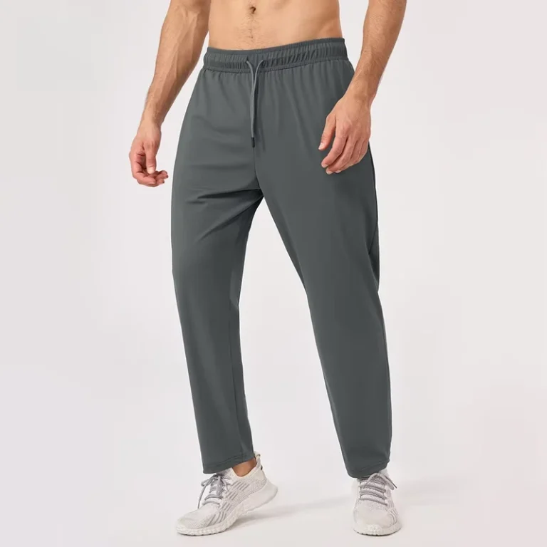HONFIT-Custom-Logo-Solid-Lightweight-Straight-Leg-Quick-Dry-Running-Pants-Elastic-Waist-Gym-Workout-Trousers-for-OEM