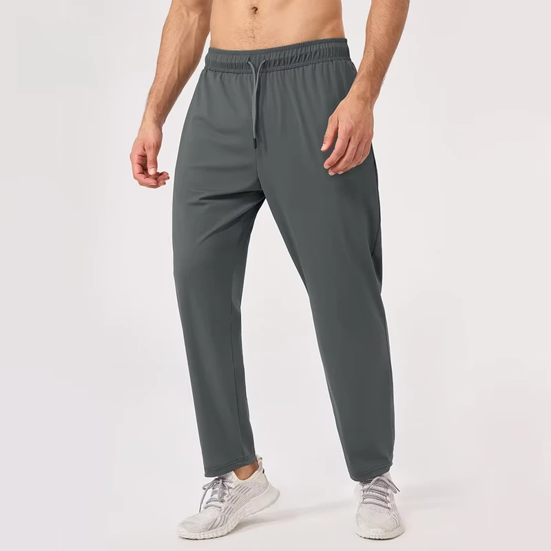 HONFIT Custom Logo Solid Lightweight Straight Leg Quick Dry Running Pants Elastic Waist Gym Workout Trousers for OEM