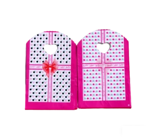 HOYO 13 X 21 cm (5.1 X 8.3 In) Pink Polka Dot Reusable Shopping Bags Beautiful School Party Design for Festive Occasions