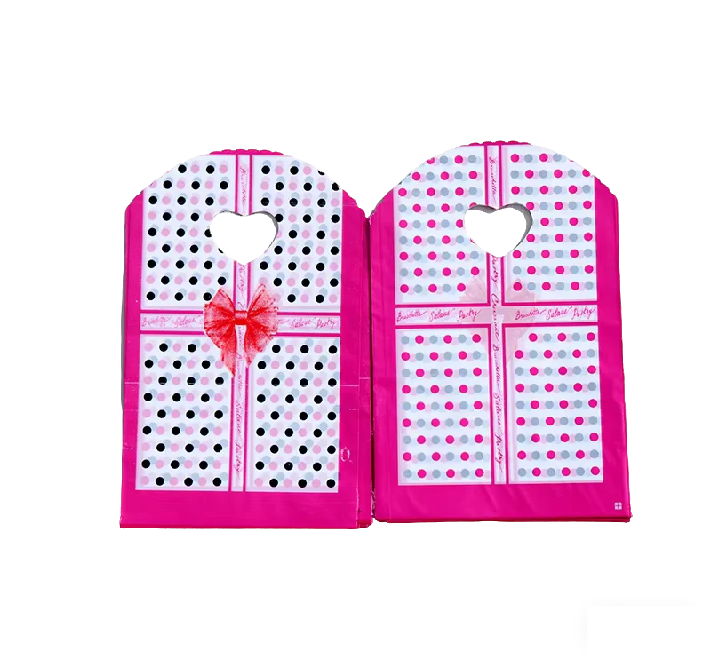 HOYO 13 X 21 cm (5.1 X 8.3 In) Pink Polka Dot Reusable Shopping Bags Beautiful School Party Design for Festive Occasions