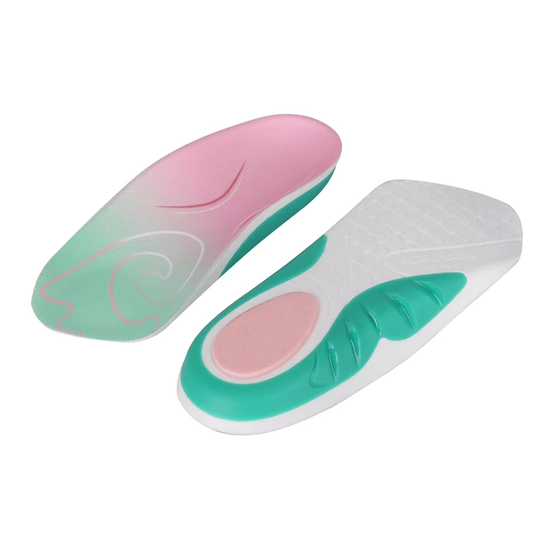 Half Arch Support Heel Cup Plantar Fasciitis Relief Gel Pad Cushion Shock Absorption Harf Insert Insoles