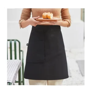 Half Length Sleeveless Bib Apron Customized Logo Catering Barbecue Restaurant Work Uniform Canvas