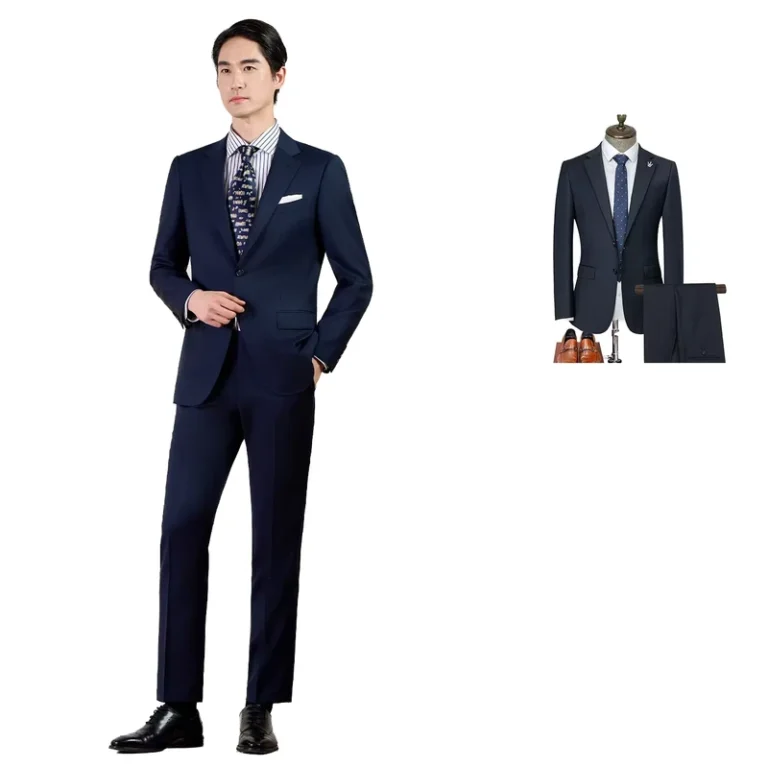 Half-canvas-Mens-Wool-Premium-Tuxedo-Suit-Set-Single-Breasted-Business-Formal-Wear-Flat-Front-Zipper-XL-Weddings