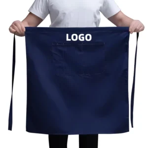 Half length Apron With Custom Logo Restaurant Farmhouse Sink Waitress and Bar Man Retro Half Waist Short Canvas Apron Black Grey