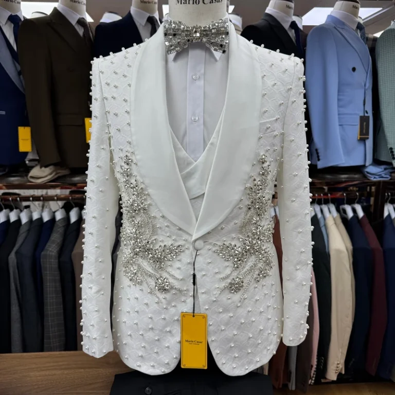 Handmade-Beaded-Large-Size-Business-Suits-Bridegroom-Wedding-Custom-Suits