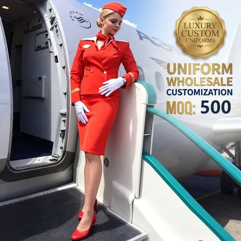 Hat-Scarf-Jacket-Dress-Suit-Sexy-Russian-Airlines-Flight-Attendants-Uniform-Bright-Red-Orange-Color-Women-Embroidered