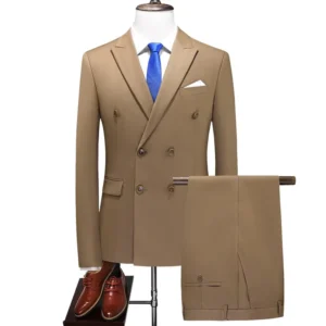 Haute Couture Double Breasted Tuxedo Groom Suit Spring and Autumn Business Style Plus Size Two-Piece Suit