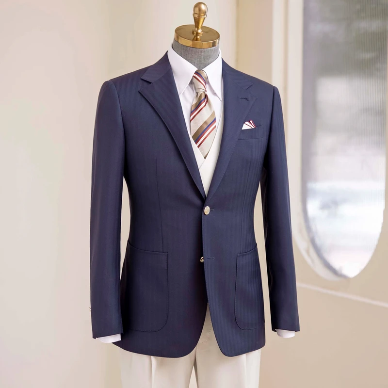 Haute Couture Men's 100% Wool Bespoke Plus Size Wedding Suit 120 150 Super British Fabric Single Breasted Waterproof Pant Coat
