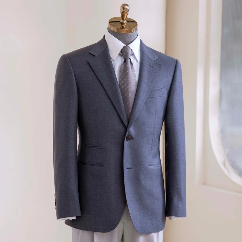 Haute Couture Men's Plus Size Wedding Suit 100% Wool Super British Fabric Single Breasted Closure Italian British