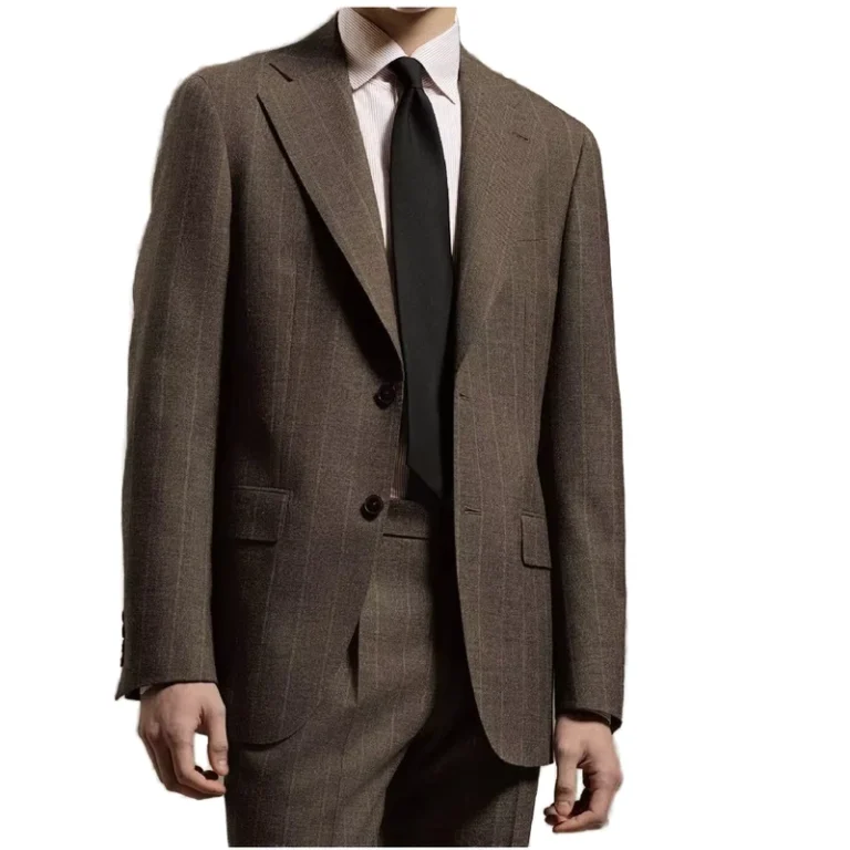 Haute-Couture-New-British-Series-Single-Breasted-Notched-Lapel-Brown-Striped-Plaid-Wool-Suit-for-Men-Business-Classic-Style
