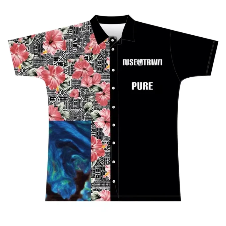 Hawaiian-Full-Buttons-Polo-Custom-Skull-Tropical-Flora-Beach-Polo-Shirts-Paua-Polynesian-Tattoo-Short-Sleeve-Football-Polo-Shirt