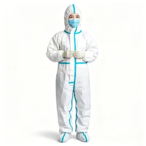 Hazmat PP SMS Coverall Type 5 6 Disposable Nonwoven Lab Overall OEM Custom Logo and Packaging
