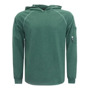 Heather Series 6oz 100% Cotton Flame Resistant NFPA2112 CAT2 Arc Flash Protective EN 11612 FR Hooded T Shirts
