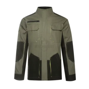 Heavy Duty Cotton EN ISO 11611 Flame Resistant Workwear Uniforms FR Oil Rig Jacket