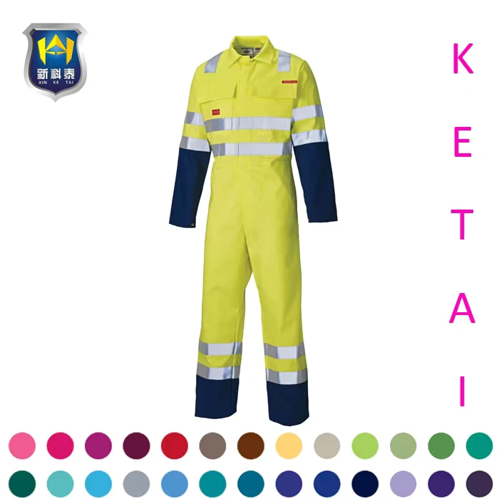 Heavy-Duty-Polyester-Hi-Visibility-Workwear-Flame-Retardant-Safety-Unisex-Construction-Coveralls
