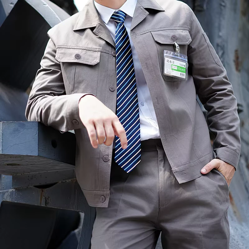 Heavy Duty Thickened Industrial Uniform Rugged Long Sleeve Workwear Set Tear Resistant Engineering Jacket and Pants for Mining