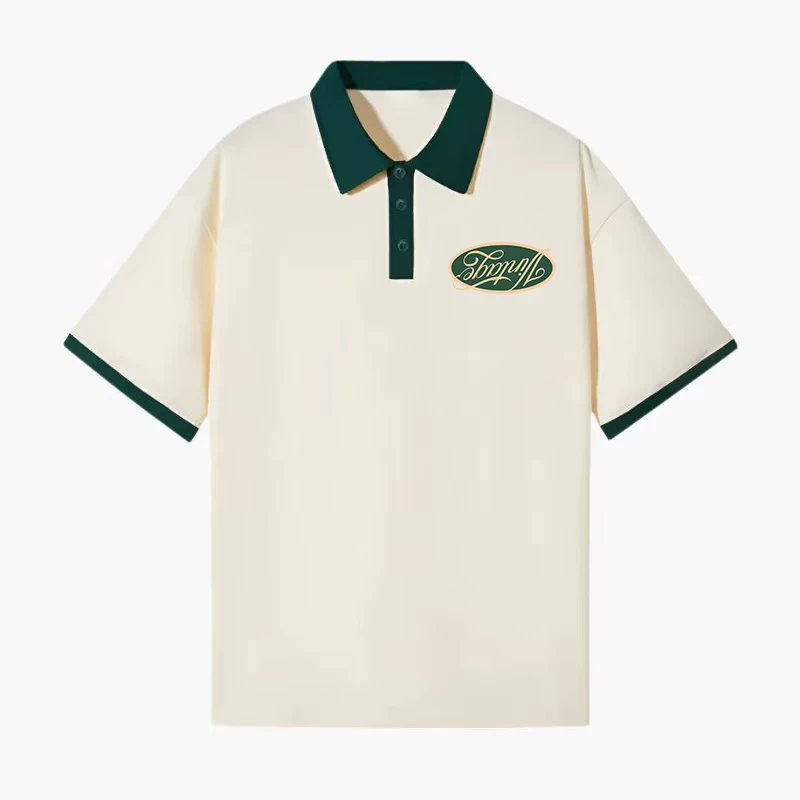 Heavy Weight Soft Cotton Custom DTG Logo Embroidery Polo Collar T Shirt for Men