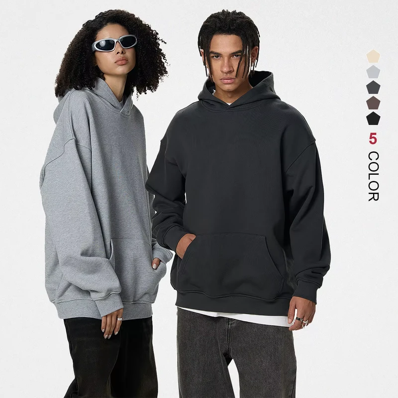 Heavyweight 100% Cotton Pullover Hoodies Unisex Custom Puff Printing Hoodie for Men