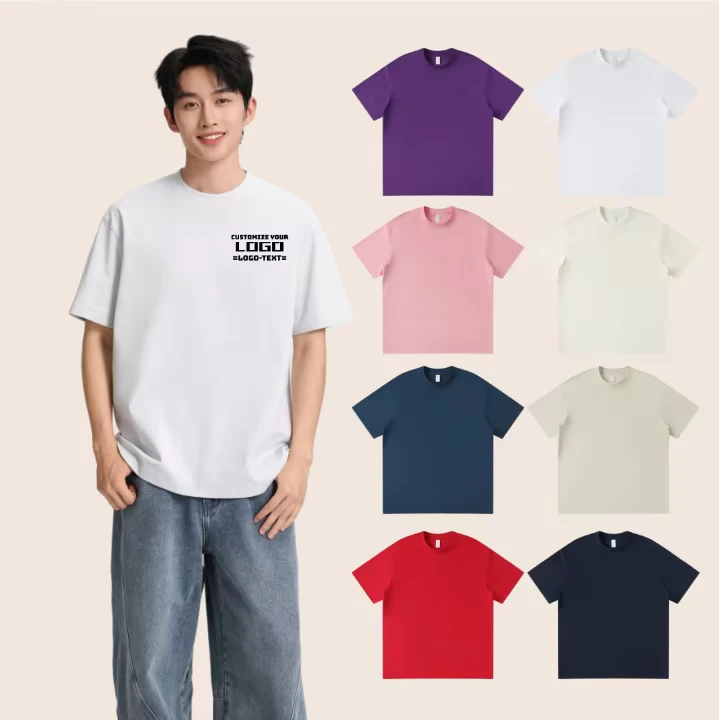 Heavyweight Blank Solid-Color T-Shirt, Men's and Unisex, Custom Logo Printing