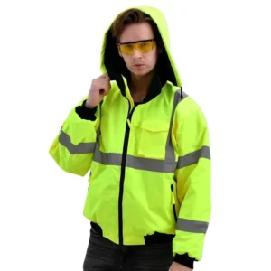 Hi Vis 300D Oxford Workwear Reflective High Visibility Safety Work Clothing Winter Waterproof Windproof Jackets for Men