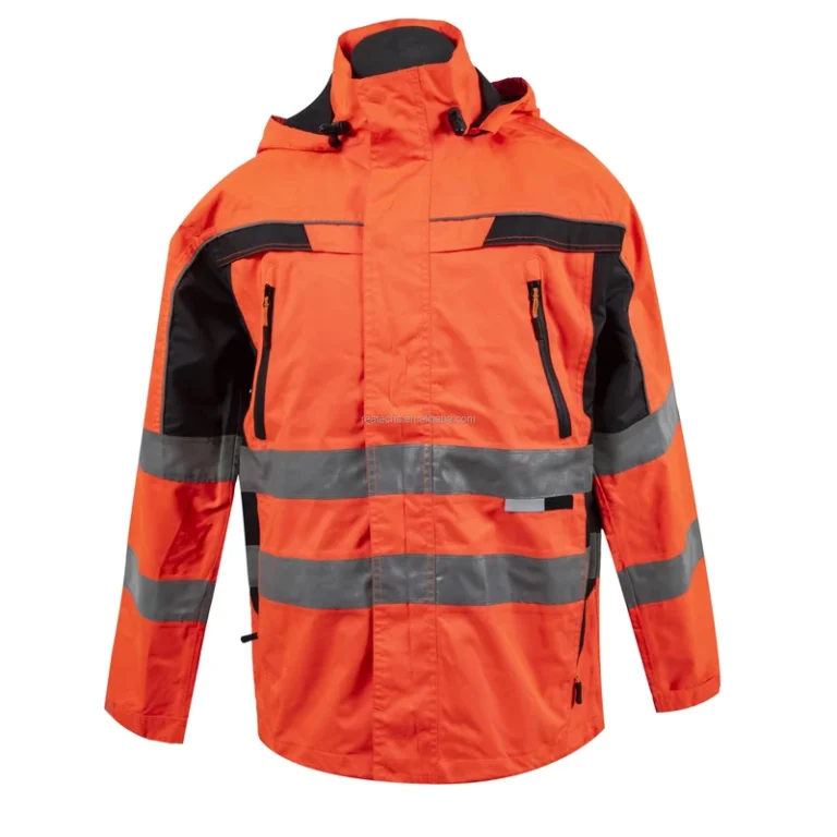 Hi-Vis-ANSI-Class-2-3-1-Bomber-Workwear-Jacket-Fleece-Lining-Waterproof-Breathable-Polyester-Reflective-Safety-Jacket