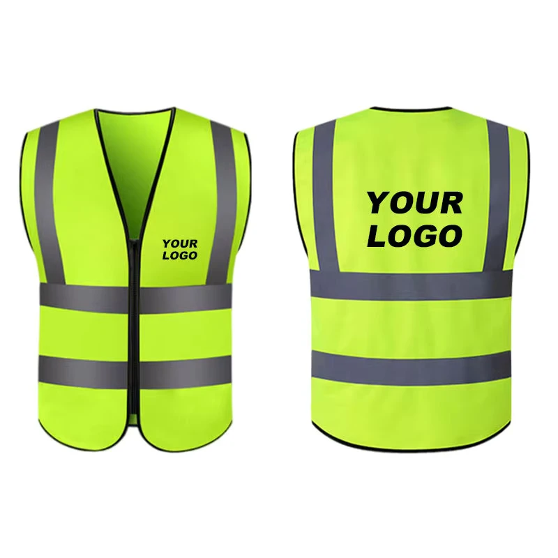 Hi Vis ANSI Class 2 Reflective Safety Vest with Pockets for Security Guards and Summer Workwear