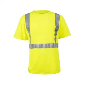 Hi Vis Bird Eye Fluo Yellow Short Sleeve Safety Reflective Work T shirt Safety Clothing