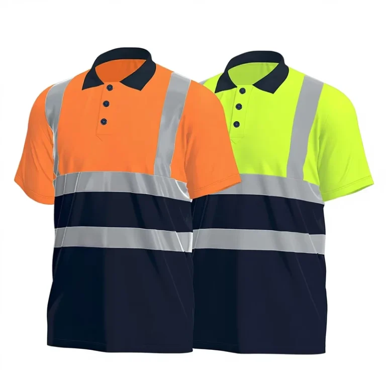 Hi-Vis-Birdseye-Polo-Shirt-100-Polyester-Quick-Dry-Reflective-Two-Tone-Safety-Workwear