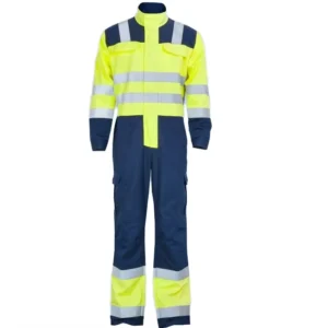 Hi Vis Blue Flame Resistant Workwear Sanfor Safety Overall for Chinese Coal Mine HIVIS Flame Retardant Mining Clothing