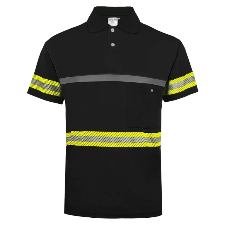 Hi-Vis-Breathable-Bird-Eye-Safety-Polo-Shirt-Customized-Comfortable-Short-Sleeve-Heat-Transfer-Reflective-Safety-Shirt