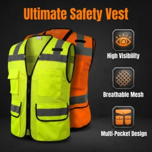 Hi Vis Class 2 Certified Industrial Mining Construction Reflective Safety Vest