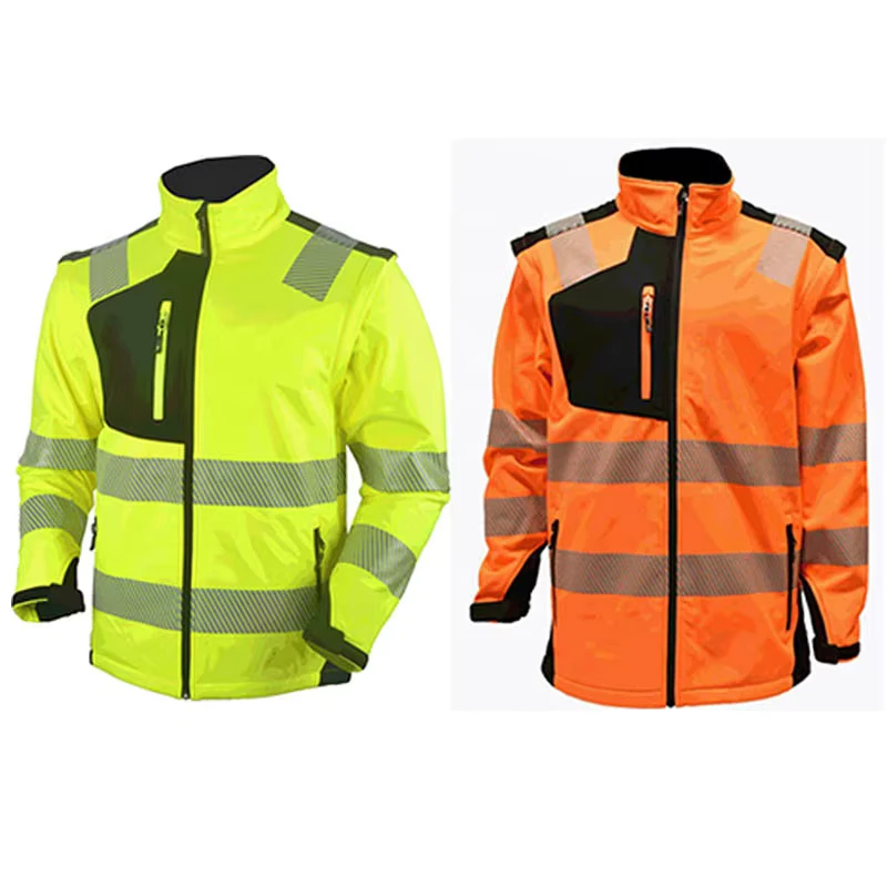 Hi Vis Clothing Safety Men's Workwear Work Jacket with Reflective Stripes