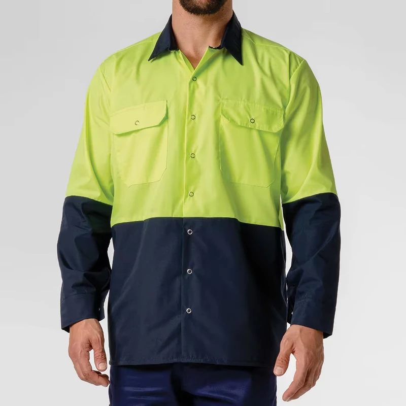 Hi Vis Coal Mine Work Shirt High Visibility Farm Security Uniform for Work Wear
